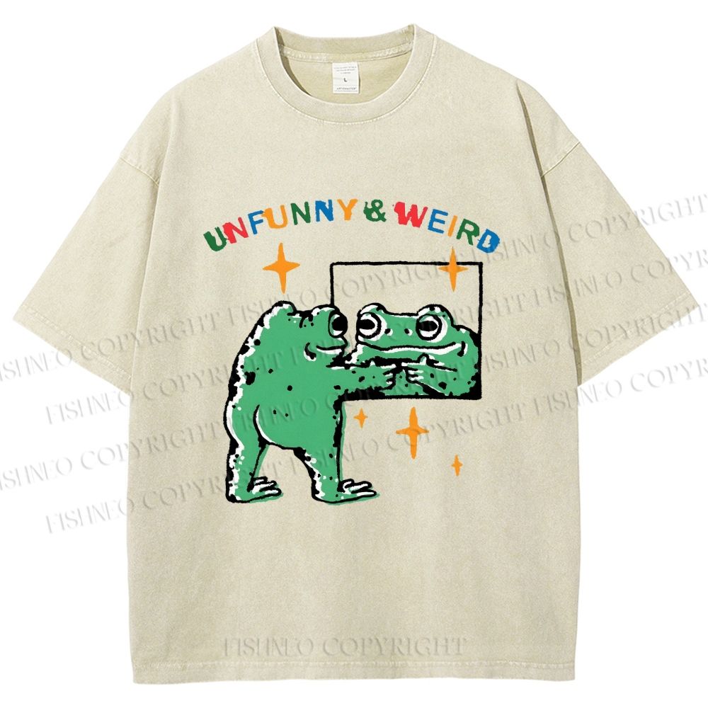 Unisex Unfunny Weird Printed Washed Tee