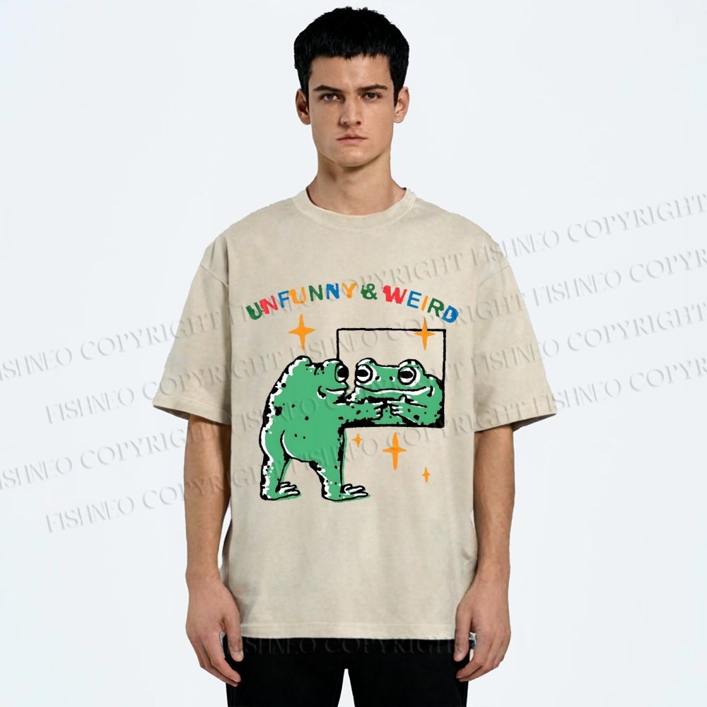 Unisex Unfunny Weird Printed Washed Tee