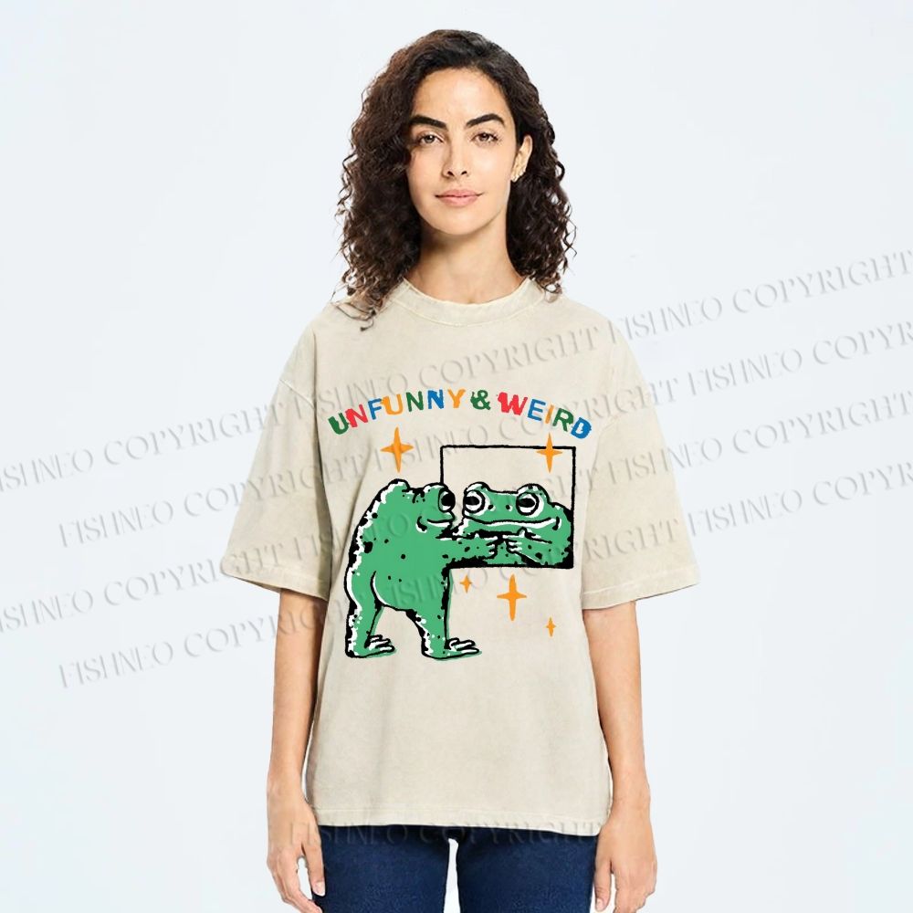 Unisex Unfunny Weird Printed Washed Tee