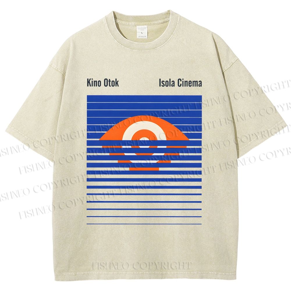 Unisex Geometric Striped Eyes Printed Washed Tee