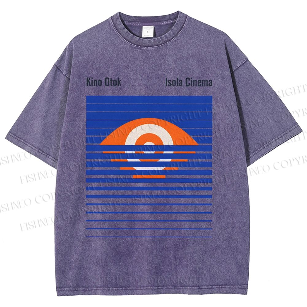 Unisex Geometric Striped Eyes Printed Washed Tee