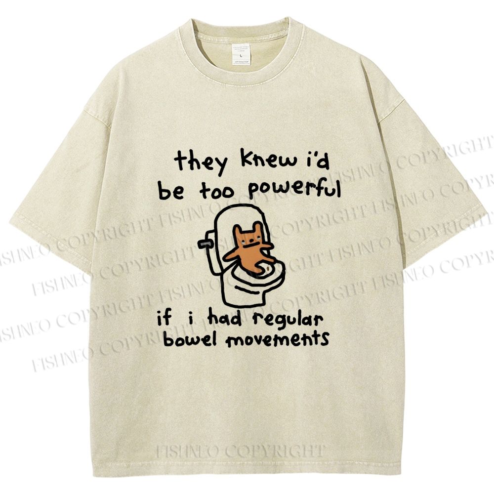 Unisex Powerful Bear Had Regular Bowel Movements Printed Washed Tee