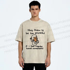 Unisex Powerful Bear Had Regular Bowel Movements Printed Washed Tee