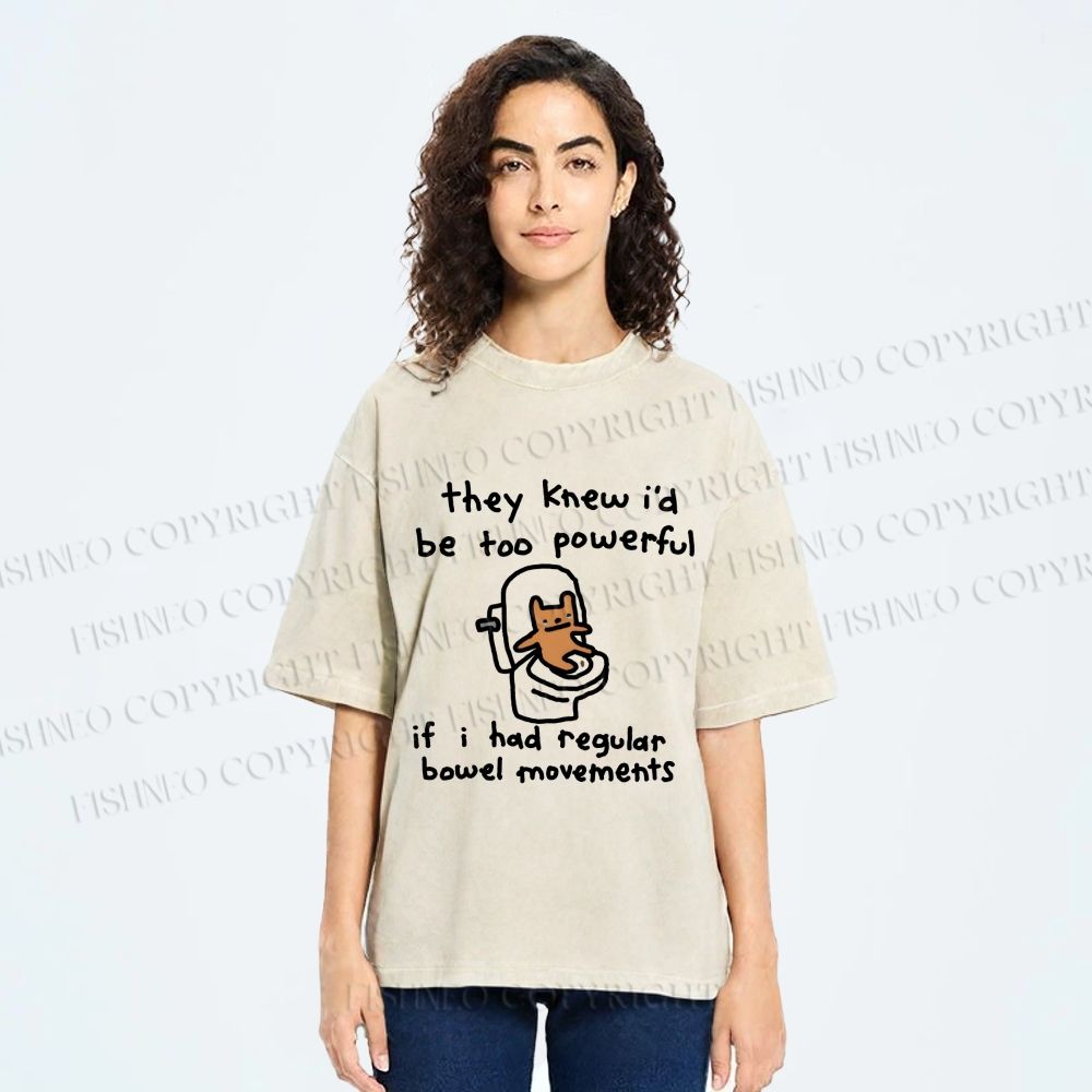 Unisex Powerful Bear Had Regular Bowel Movements Printed Washed Tee