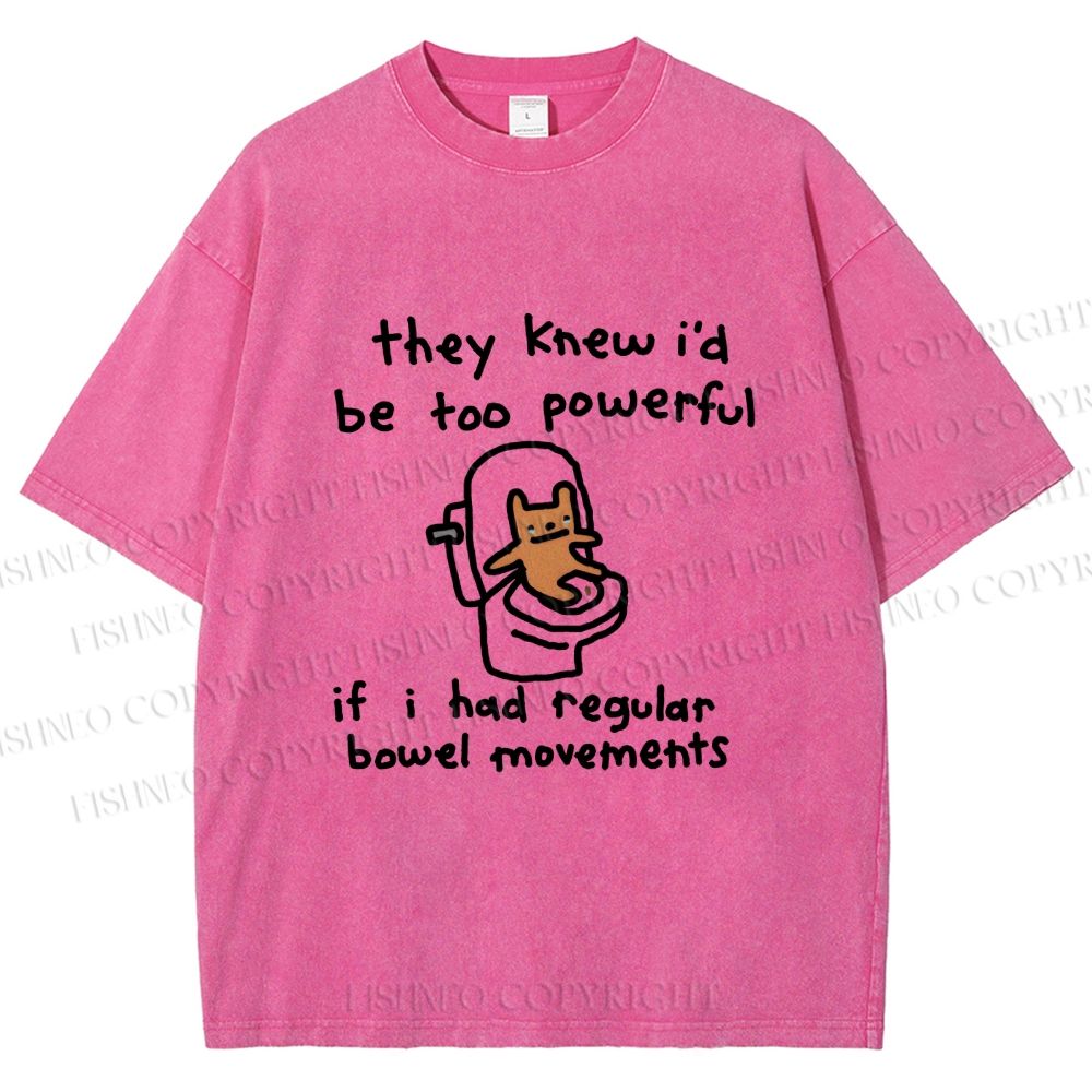 Unisex Powerful Bear Had Regular Bowel Movements Printed Washed Tee