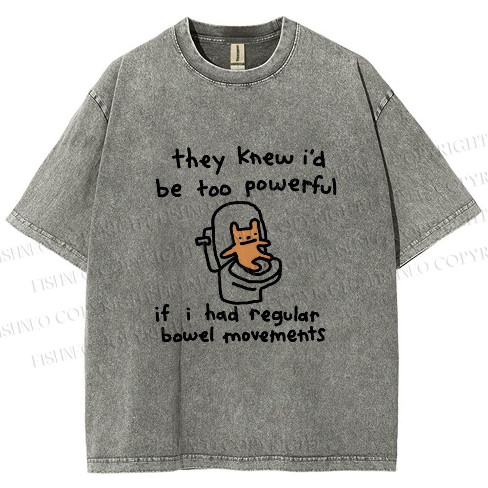 Unisex Powerful Bear Had Regular Bowel Movements Printed Washed Tee