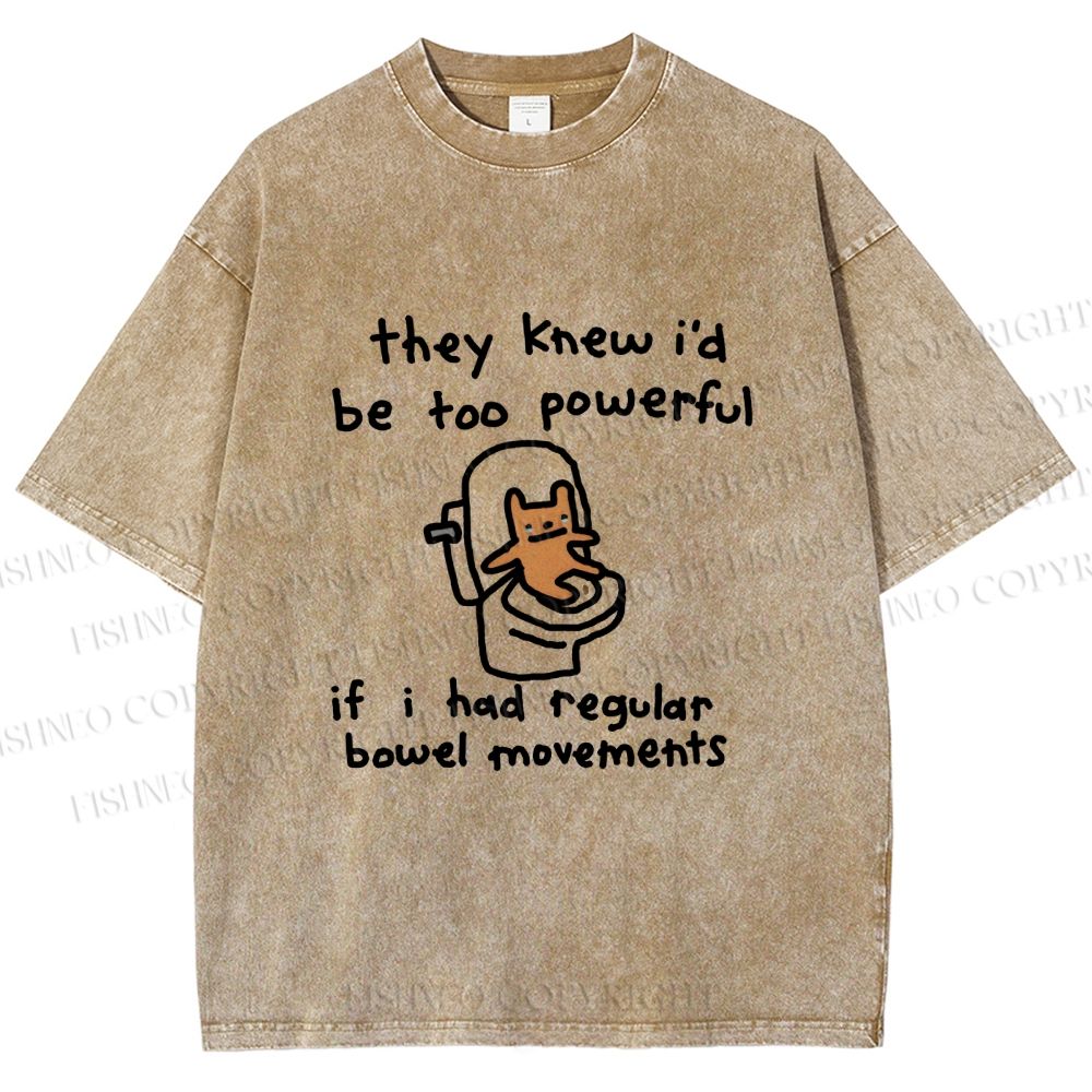 Unisex Powerful Bear Had Regular Bowel Movements Printed Washed Tee