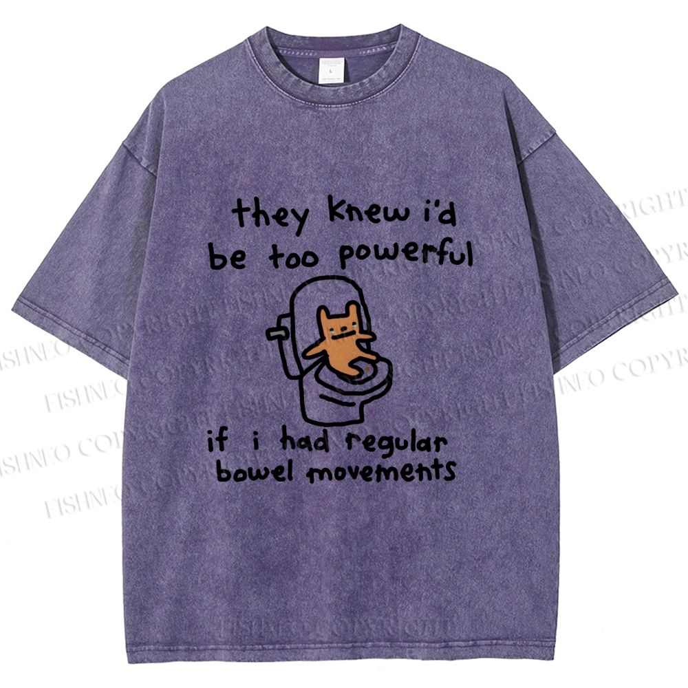 Unisex Powerful Bear Had Regular Bowel Movements Printed Washed Tee