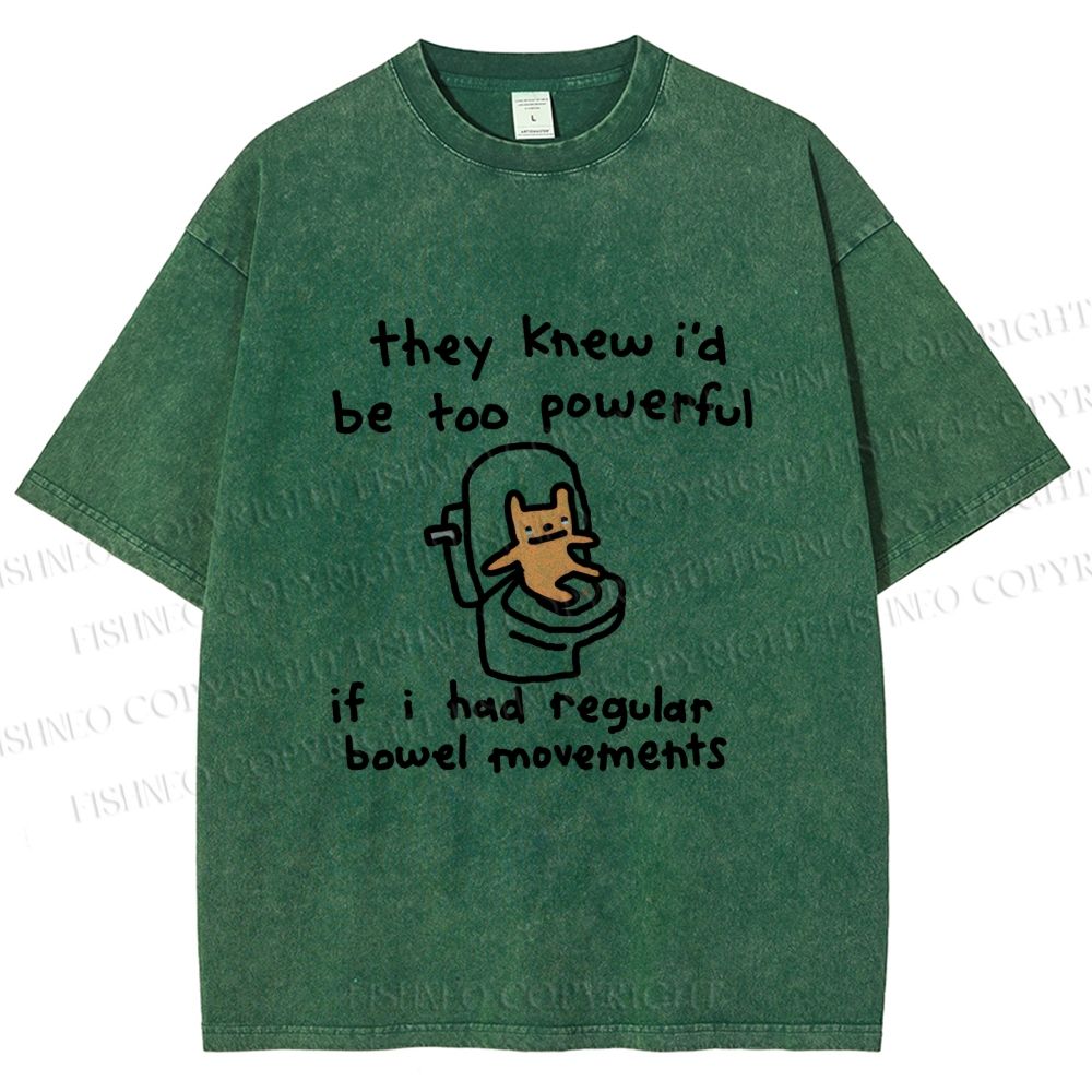 Unisex Powerful Bear Had Regular Bowel Movements Printed Washed Tee