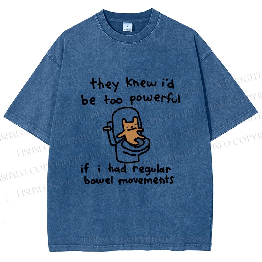 Unisex Powerful Bear Had Regular Bowel Movements Printed Washed Tee