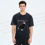 Unisex Kumamon the Bear Lying Japanese Printed Washed Tee