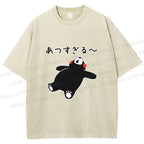 Unisex Kumamon the Bear Lying Japanese Printed Washed Tee