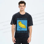Unisex Bird Wanna Live a Different Life Printed Washed Tee