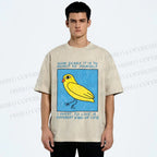 Unisex Bird Wanna Live a Different Life Printed Washed Tee