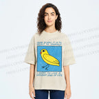 Unisex Bird Wanna Live a Different Life Printed Washed Tee