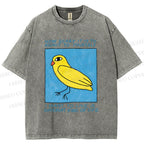 Unisex Bird Wanna Live a Different Life Printed Washed Tee