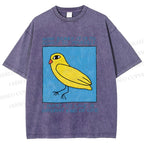 Unisex Bird Wanna Live a Different Life Printed Washed Tee