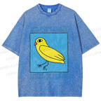 Unisex Bird Wanna Live a Different Life Printed Washed Tee