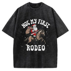Not My First Rodeo Christmas Vintage Washed T-shirt