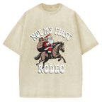 Not My First Rodeo Christmas Vintage Washed T-shirt