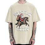 Not My First Rodeo Christmas Vintage Washed T-shirt