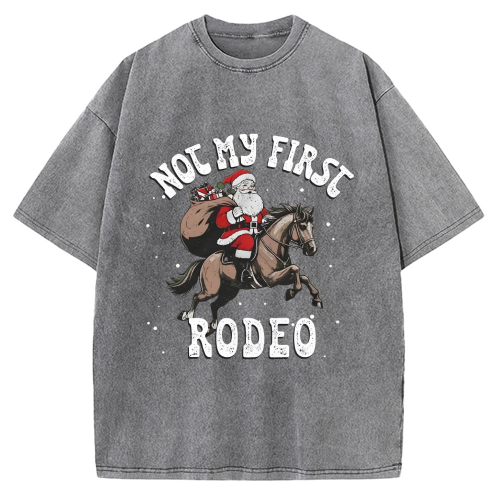 Not My First Rodeo Christmas Vintage Washed T-shirt