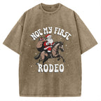 Not My First Rodeo Christmas Vintage Washed T-shirt