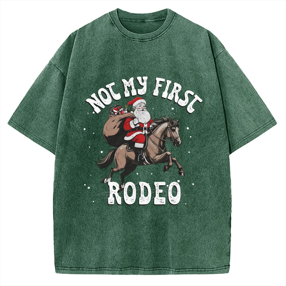 Not My First Rodeo Christmas Vintage Washed T-shirt