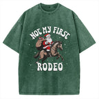 Not My First Rodeo Christmas Vintage Washed T-shirt