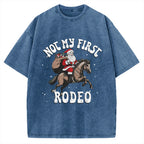 Not My First Rodeo Christmas Vintage Washed T-shirt