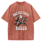 Not My First Rodeo Christmas Vintage Washed T-shirt