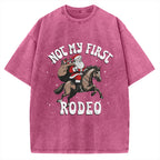 Not My First Rodeo Christmas Vintage Washed T-shirt