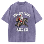 Not My First Rodeo Christmas Vintage Washed T-shirt