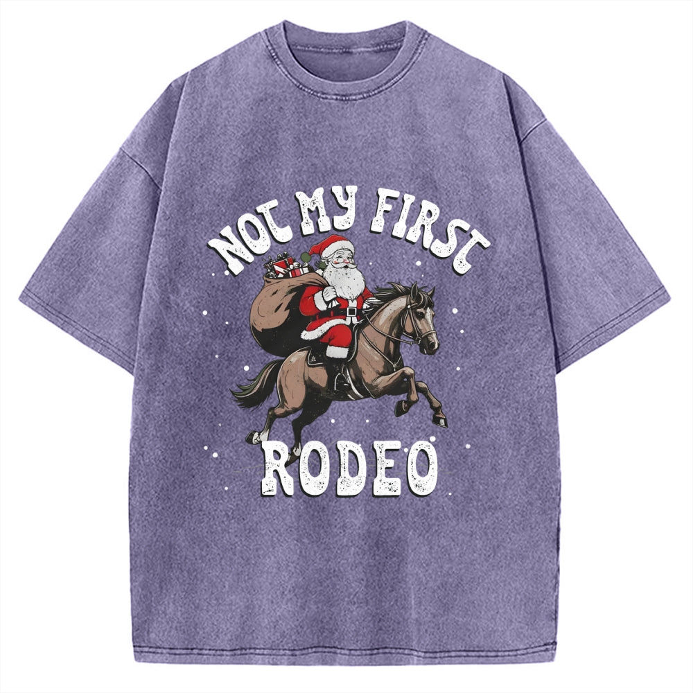 Not My First Rodeo Christmas Vintage Washed T-shirt