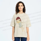 Unisex Yoshitomo Nara Flying Girl Printed Washed Tee