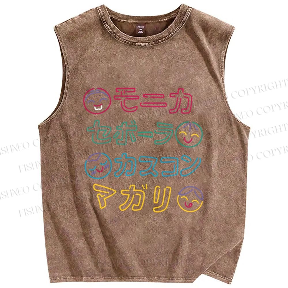Unisex Monica's Gang Printed Washed Tank Top