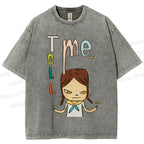 Unisex Yoshitomo Nara Tell Me Printed Washed Tee