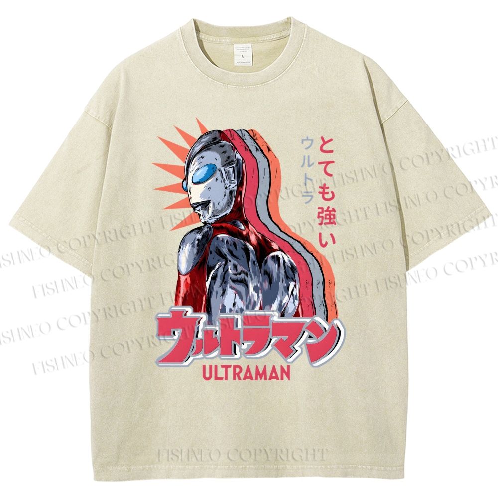 Unisex Ultraman Printed Washed Tee