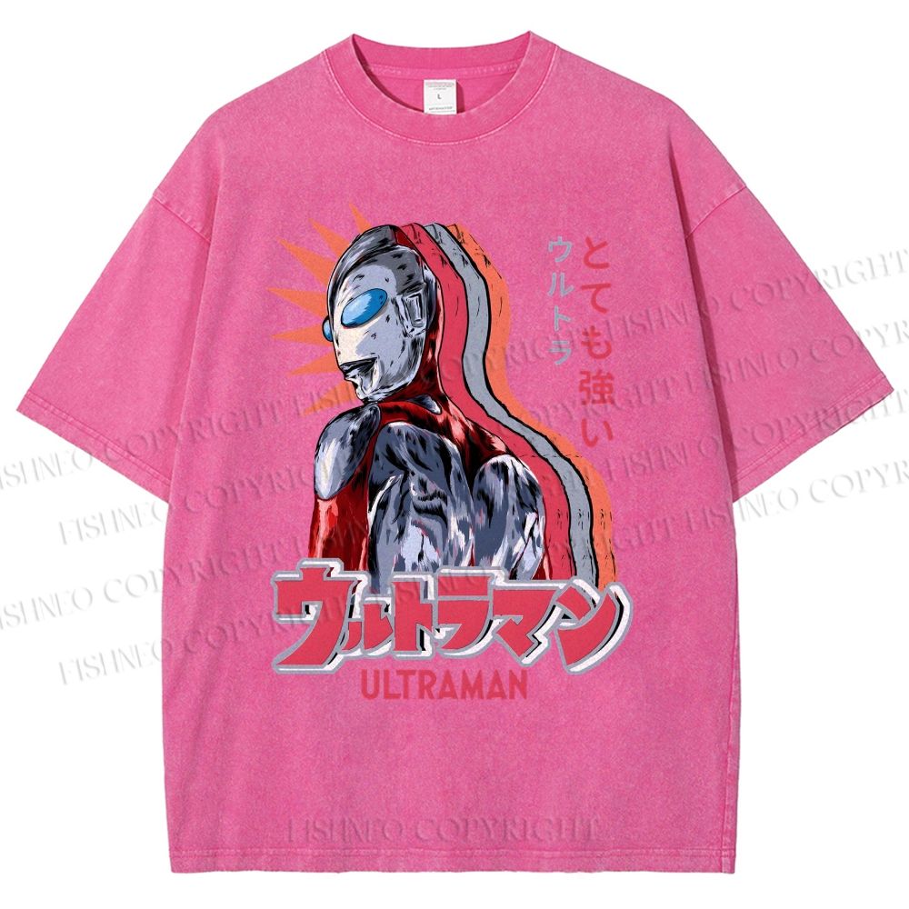 Unisex Ultraman Printed Washed Tee