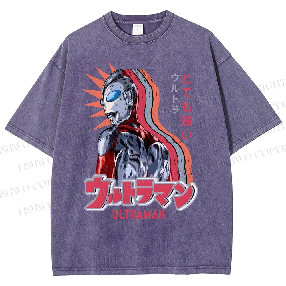 Unisex Ultraman Printed Washed Tee