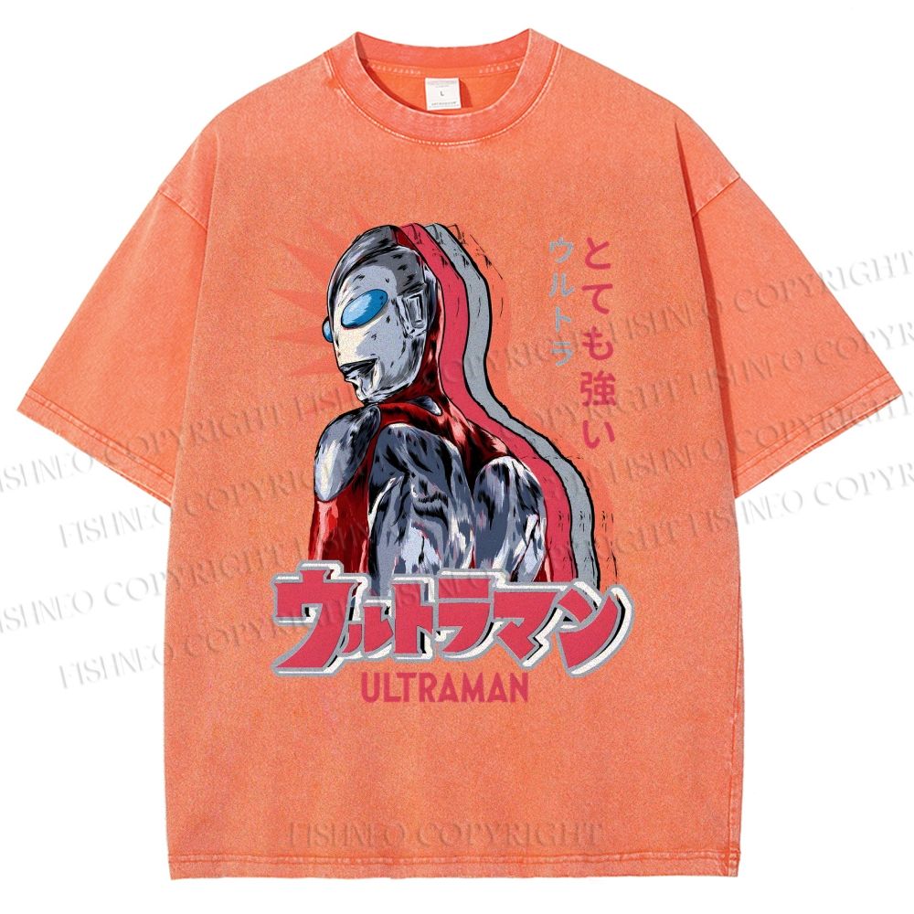 Unisex Ultraman Printed Washed Tee