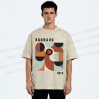 Unisex Bauhaus Geometry Printed Washed Tee