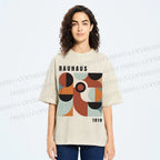 Unisex Bauhaus Geometry Printed Washed Tee
