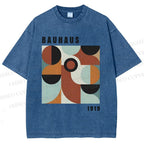 Unisex Bauhaus Geometry Printed Washed Tee