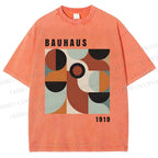 Unisex Bauhaus Geometry Printed Washed Tee