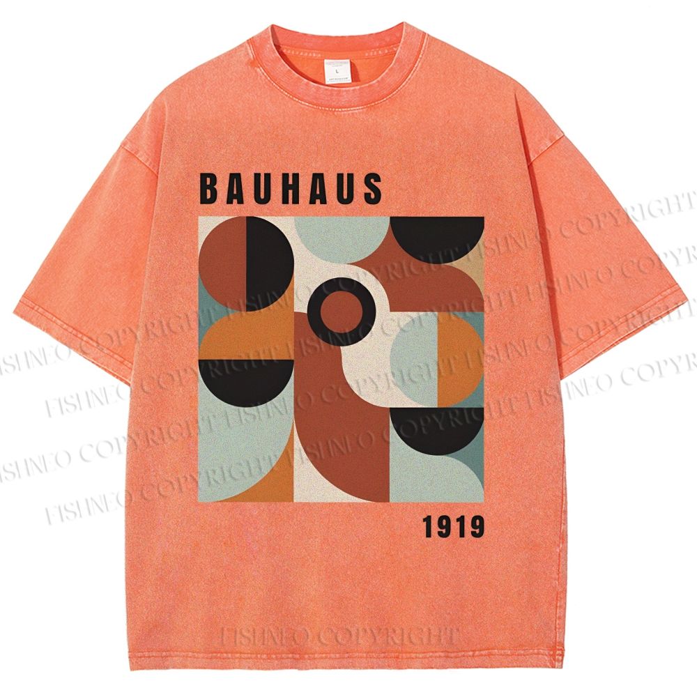 Unisex Bauhaus Geometry Printed Washed Tee