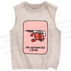 Unisex The Weaponized Crab Printed Washed Tank Top