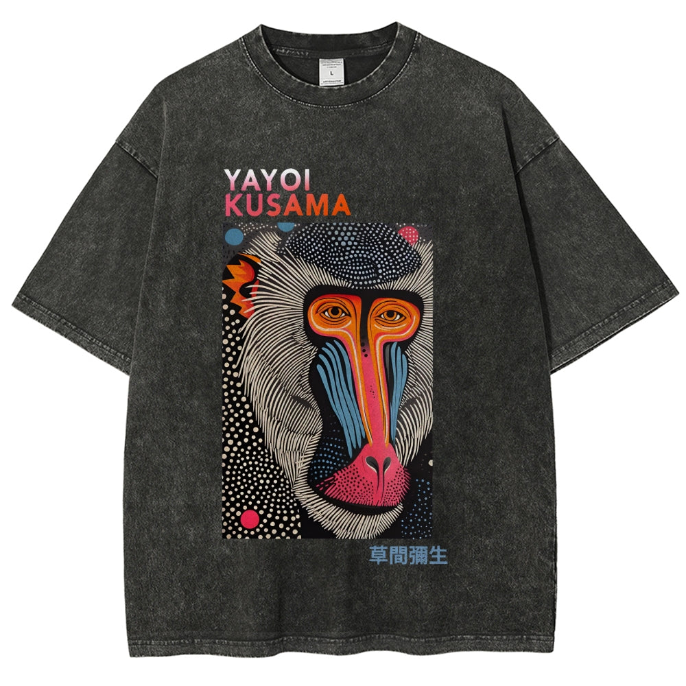 Yayoi Kusama Ape Vintage Washed Crew Neck T-Shirt