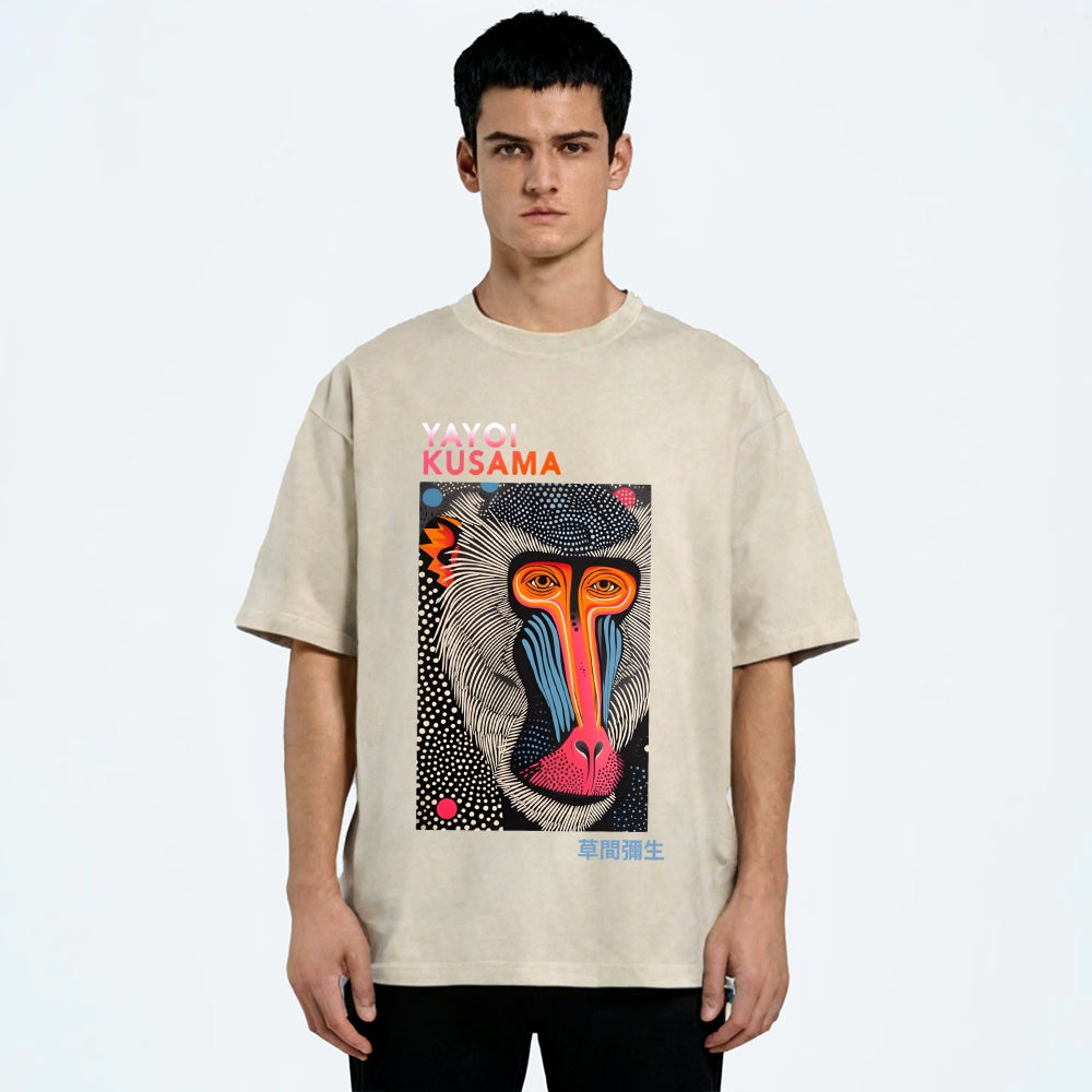 Yayoi Kusama Ape Vintage Washed Crew Neck T-Shirt
