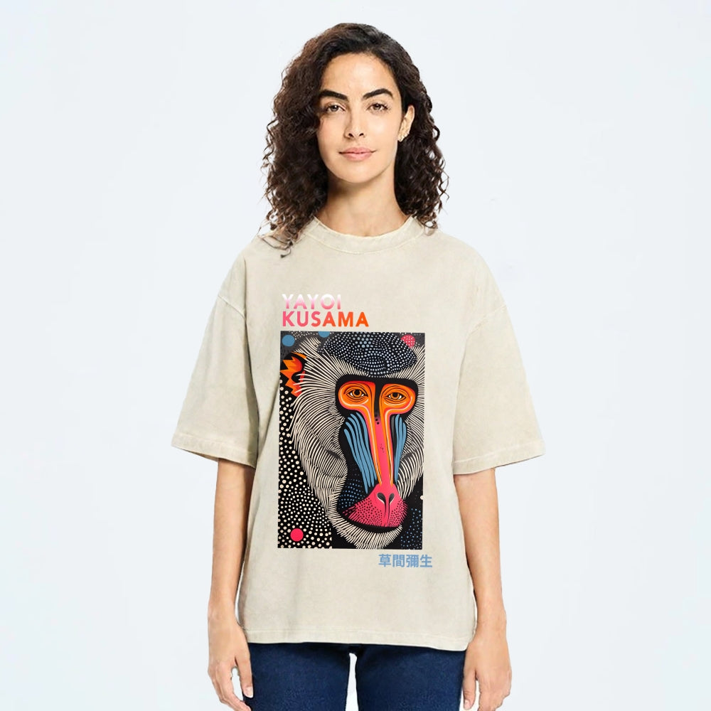 Yayoi Kusama Ape Vintage Washed Crew Neck T-Shirt